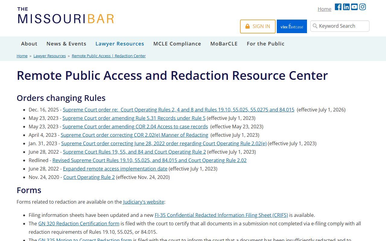 Madison County court records remote public access and redaction source