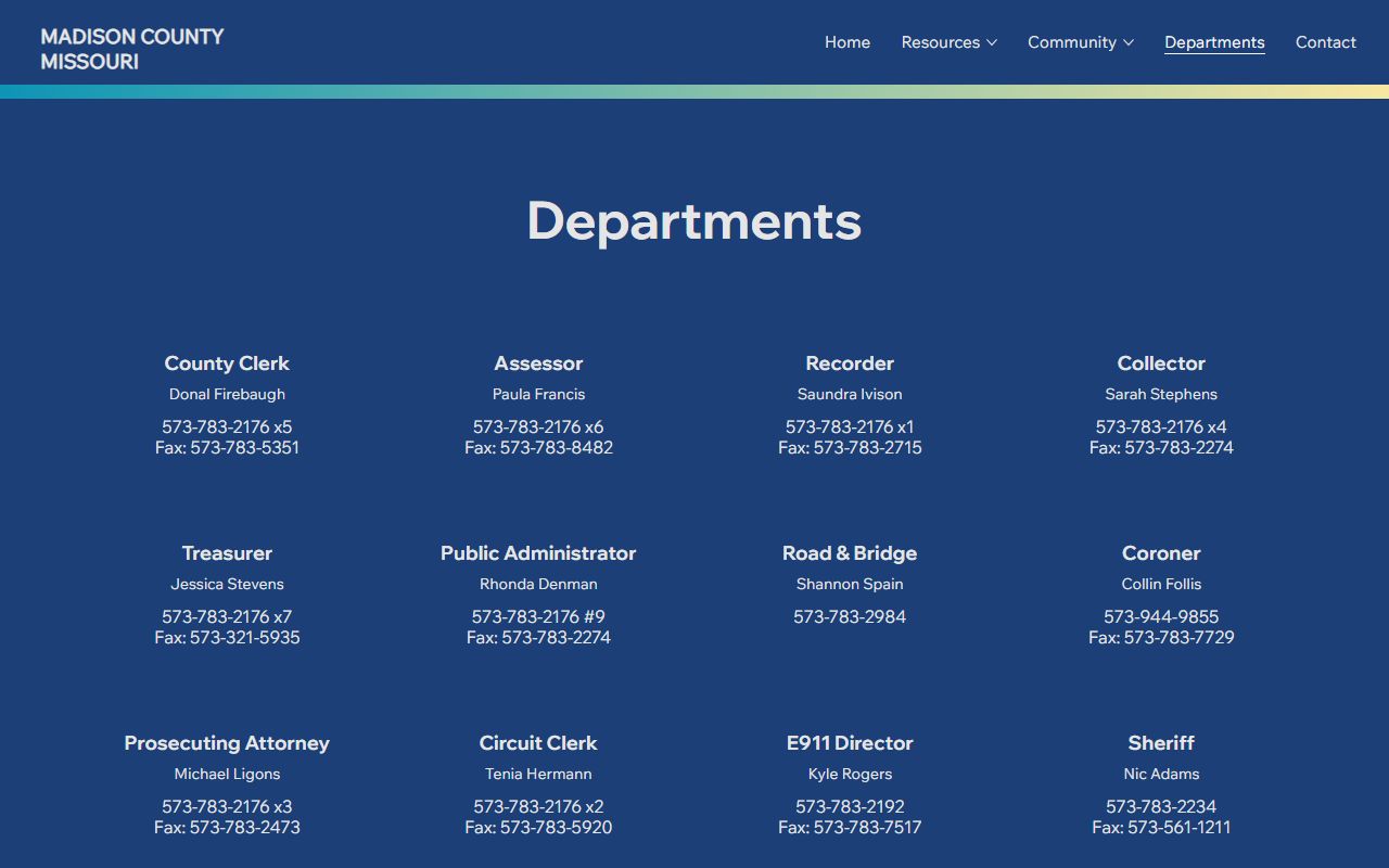 Madison County department directory