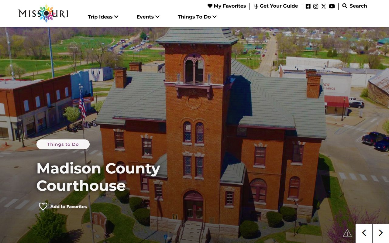 State tourism page for Madison County Courthouse