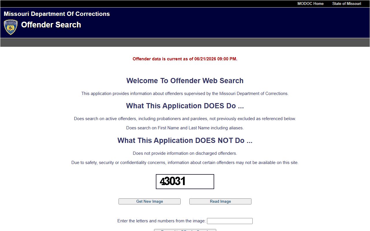 Madison County inmate records Missouri DOC offender search