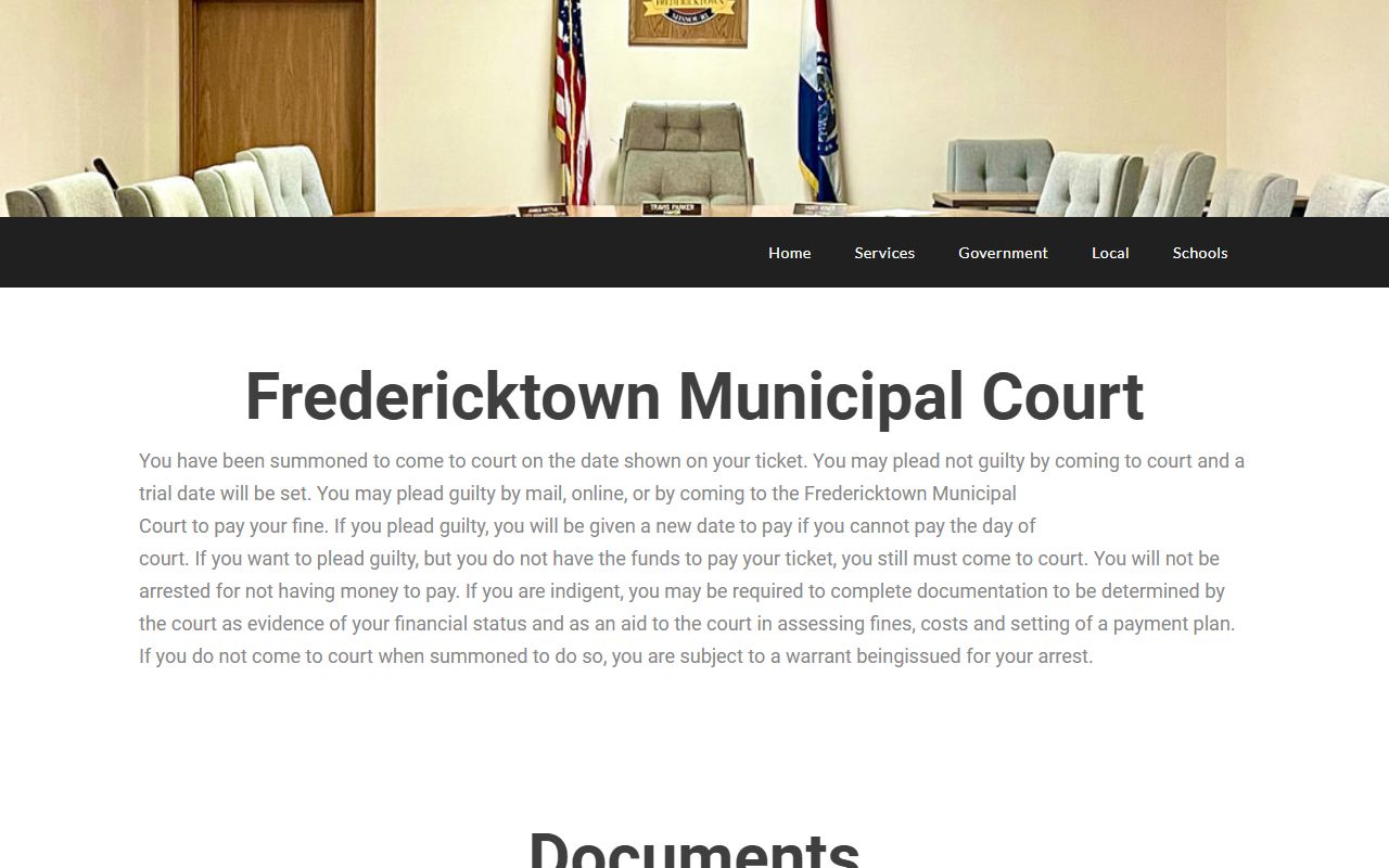 Madison County traffic court records Fredericktown Municipal Court source