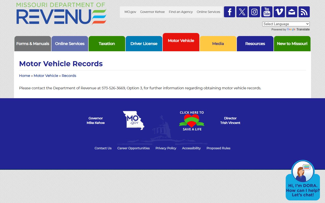 Madison County traffic court records Missouri DOR records source
